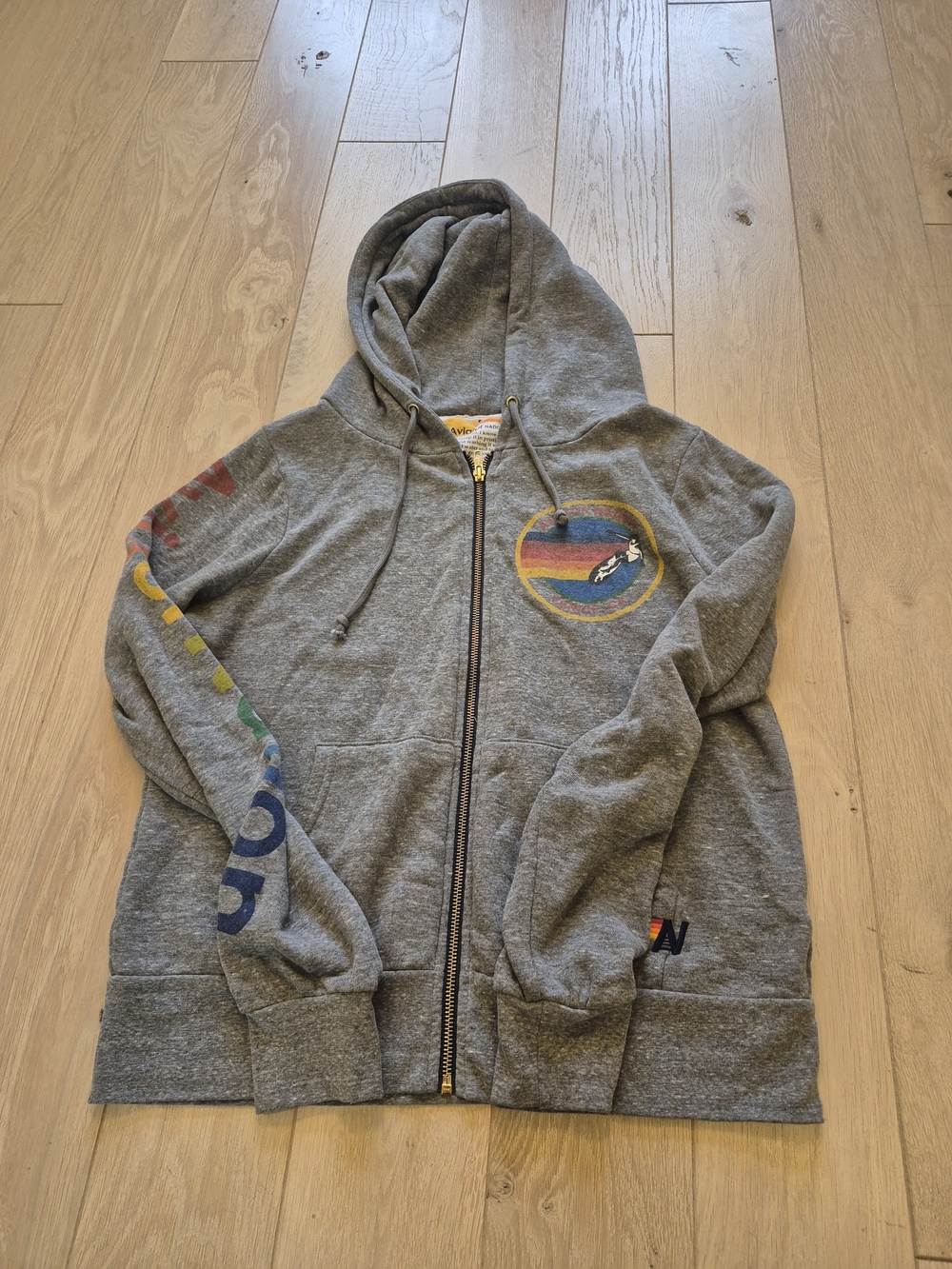 Aviator Nation Gray Zip Up Sweatshirt